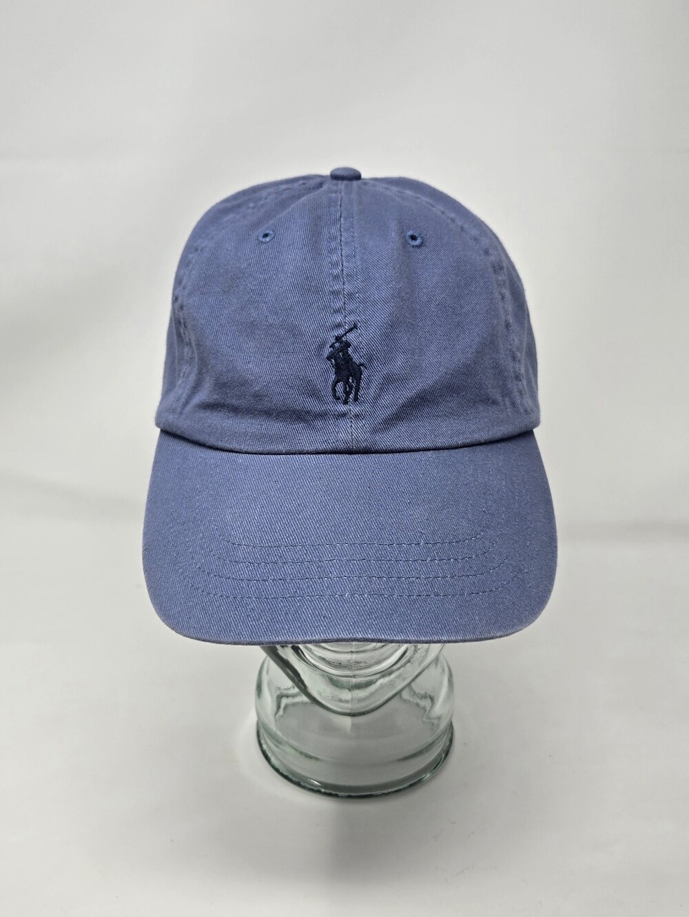 Vintage Polo Ralph Lauren Hat Cap Chino Carson Blue Leather Strap Y2K Preppy